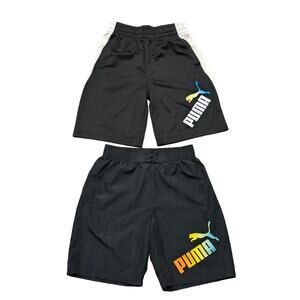 PUMA Rainbow Tie Dye Cat Logo Core Essential Athletic Shorts & Swimming Trunks